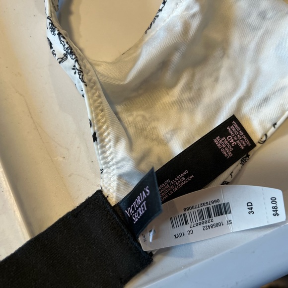 Victoria’s Secret Black and white bra. Size 34D. - Picture 6 of 8